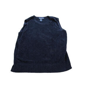 Denim & Co Sweater Vest Mens Large Navy Blue Knit Pullover Crewneck Acrylic Soft